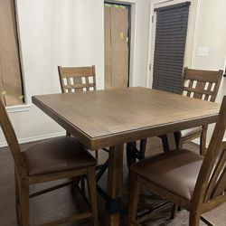 4 Chair Dining Table Solid Wood