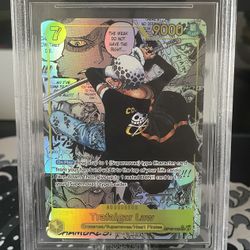 One Piece TCG Trafalgar Law Op10-119 Manga Secret Rare Alt Art BGS 9.5