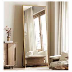 Full-Length Floor Mirror Gold Frame