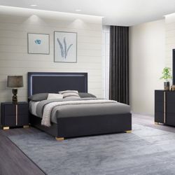 4-Pc Queen Size Bedroom Set. $53 Down Payment