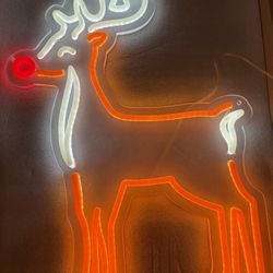 Christmas Elk Neon Sign for Wall Decor Dimmable Christmas Neon Light Deer B-Elk