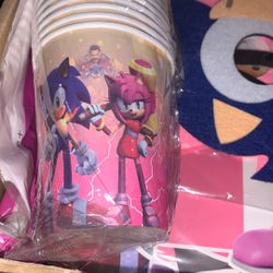 Pink And Blue Sonic Birthday Decorations Supplies 