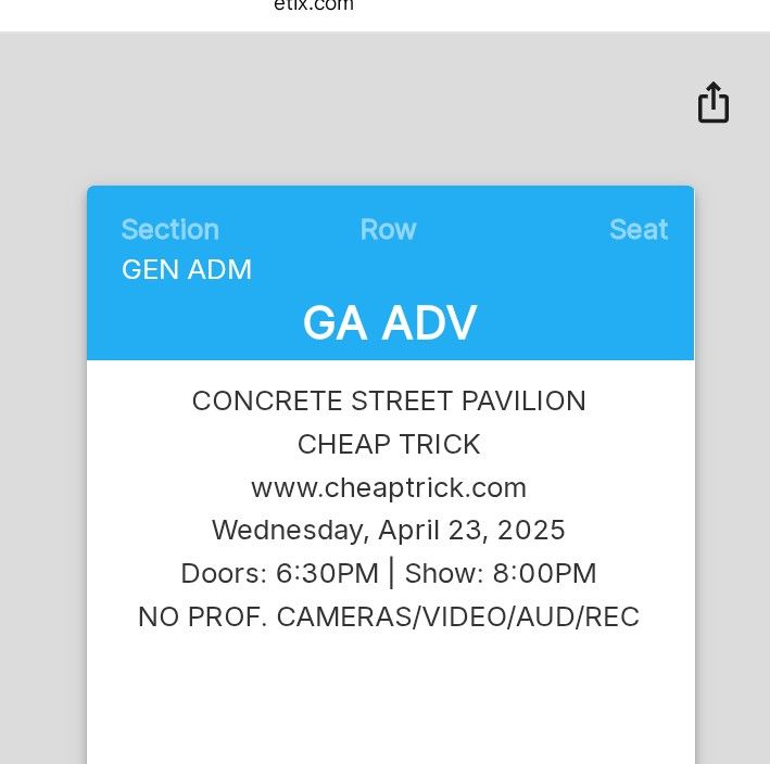 Cheap Trick Tickets 2