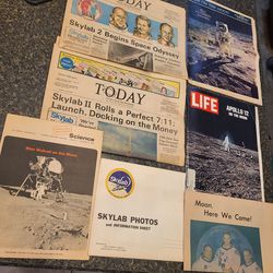 Moon landing vintage media