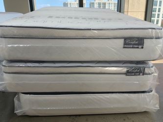 $200 Queen pillow top mattress only great quality free delivery same day new in plastic