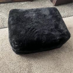 Soft Black Ottoman Pouf