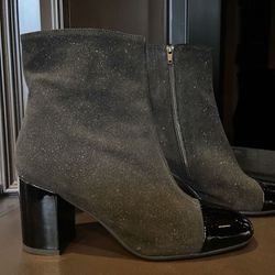 $400 Sesto Meucci Italian Boots Suede And Patent Leather 