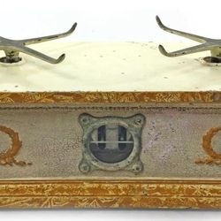 Antique English Marble Top Wood And Brass Scale

