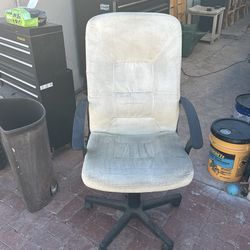 White Leather Rolling Chair