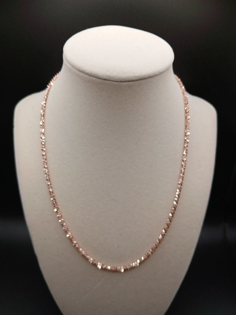 925 Sterling Silver - 18in X 2.8mm Two Tone Twisted Rock Rose Gold Over Silver