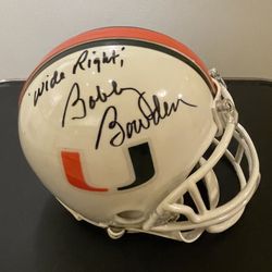 MIAMI HURRICANES SIGNED MINI HELMET