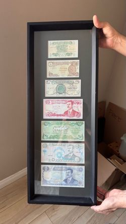 Framed Saddam-Era Iraqi Dinar – OIF 2004