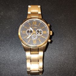 Mens FOSSIL GOLD TONE STAINLESS STEEL WATCH 