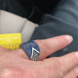 Sterling 925 Men’s Blue Sapphire Ring!!