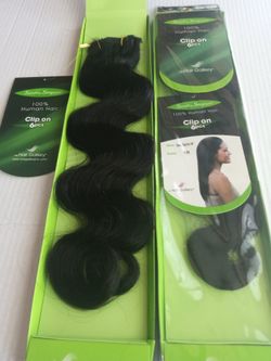 Natural Black #1b New Wavy Clip On Human Hair Extensions (2 Packs) Get Length And Fullness 