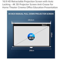 84” manual pull down protector screen