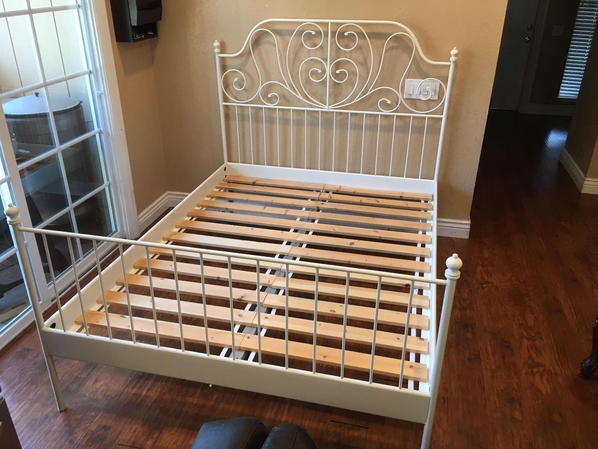 Queen bed frame with slats