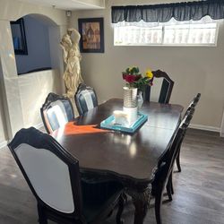 Wood Table ,6 Chairs