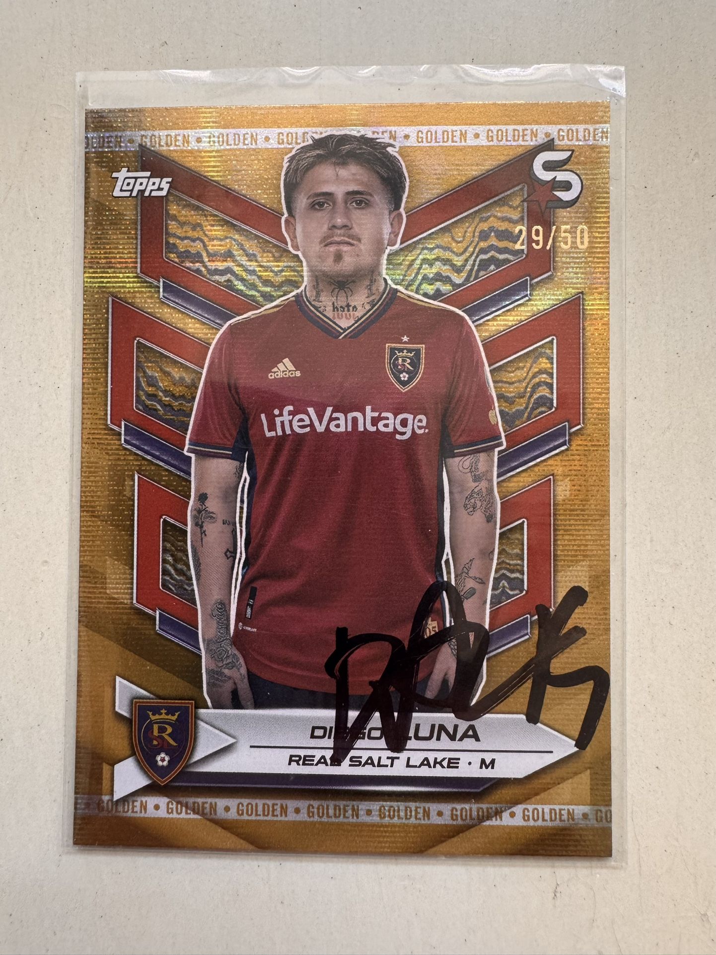 2024 Topps Diego Luna Golden /50 #84 On Card Auto MLS Real Salt Lake USMNT