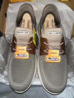 Skechers Slip-Ins Delson 3.0 Roth 210606 TPBR Size 10 Mens Taupe/Brown $85 Retail