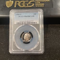 1983 S Gem Proof Roosevelt Dime Graded At PR69 With A Deep Cameo 13-16