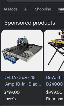 Delta cruzer 15AMP 10in tile saw