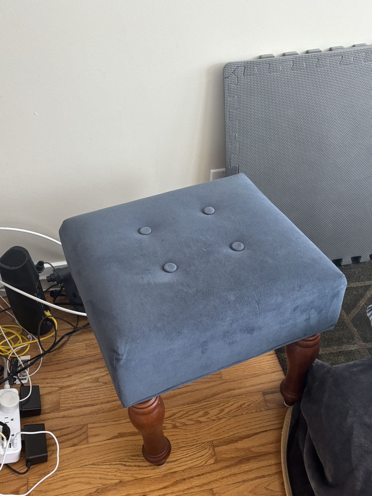 Cozy Blue Ottoman
