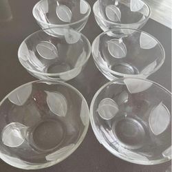 Set Of 6 Clear Bowls