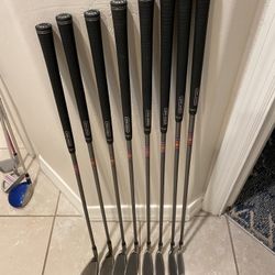 Tour Series 51-35 5 Iron - Sand Wedge Set 5-iron through pitching wedge plus a sand wedge. That’s 4-, 5-, 6-, 7-, 8-, 9-iron, pitching wedge, and sand