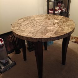 Tan/brown/ Cream Marble Table