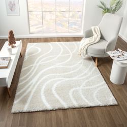 8’x10’ Ivory Modern Rug