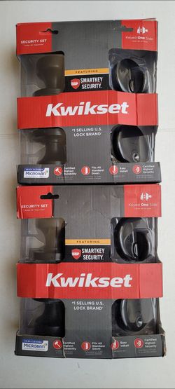 Kwikset Pismo Matte Black Smartkey Door Lock Sets