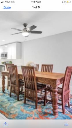 Dining Table and Six Chairs