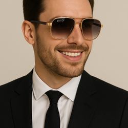 Gucci Gold Aviator Sunglasses