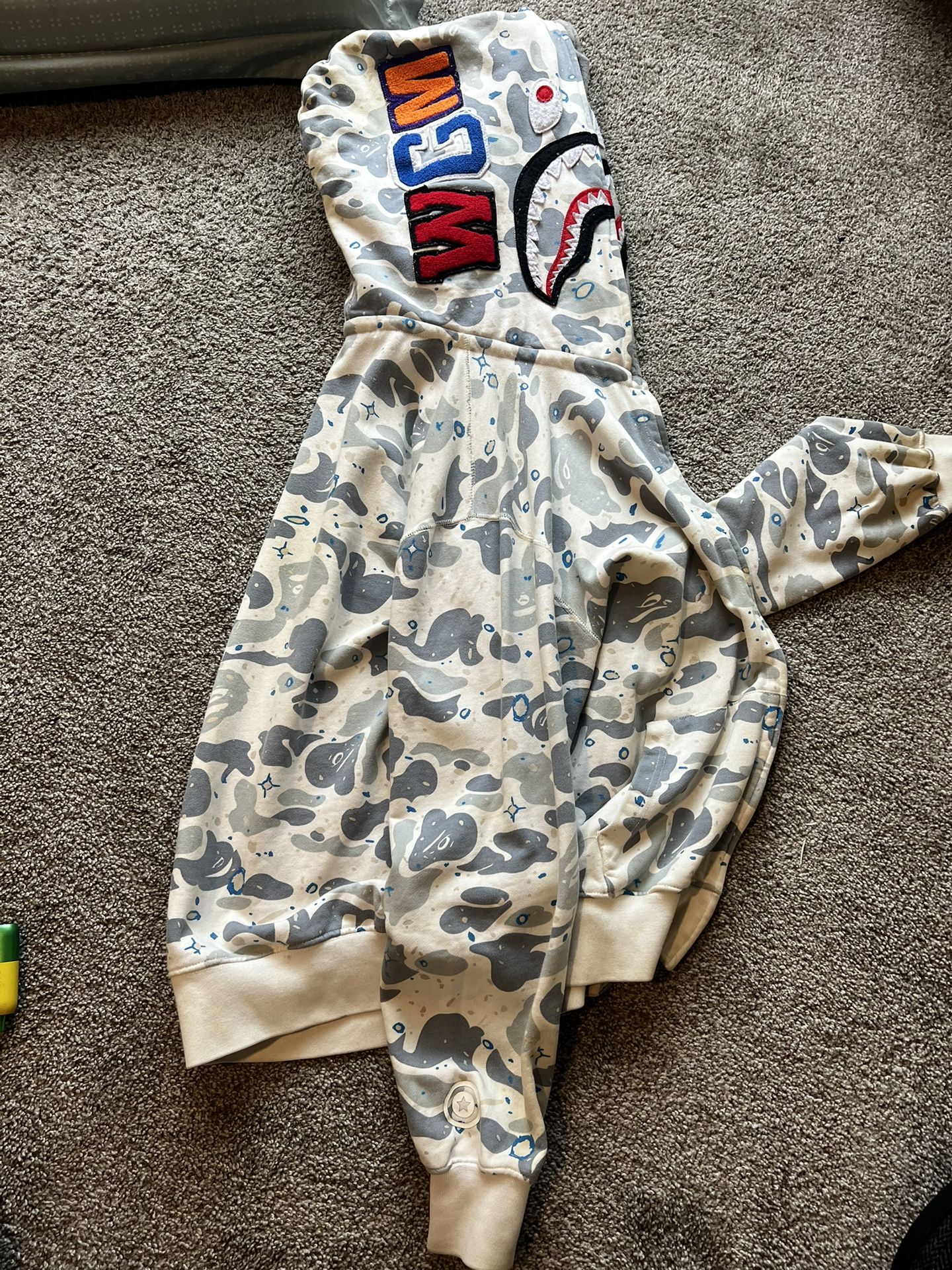BAPE Space Camo Shark Full Zip Double Hoodie