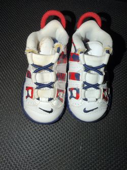 Nike Air Uptempo White Blue Red camo Size 4C