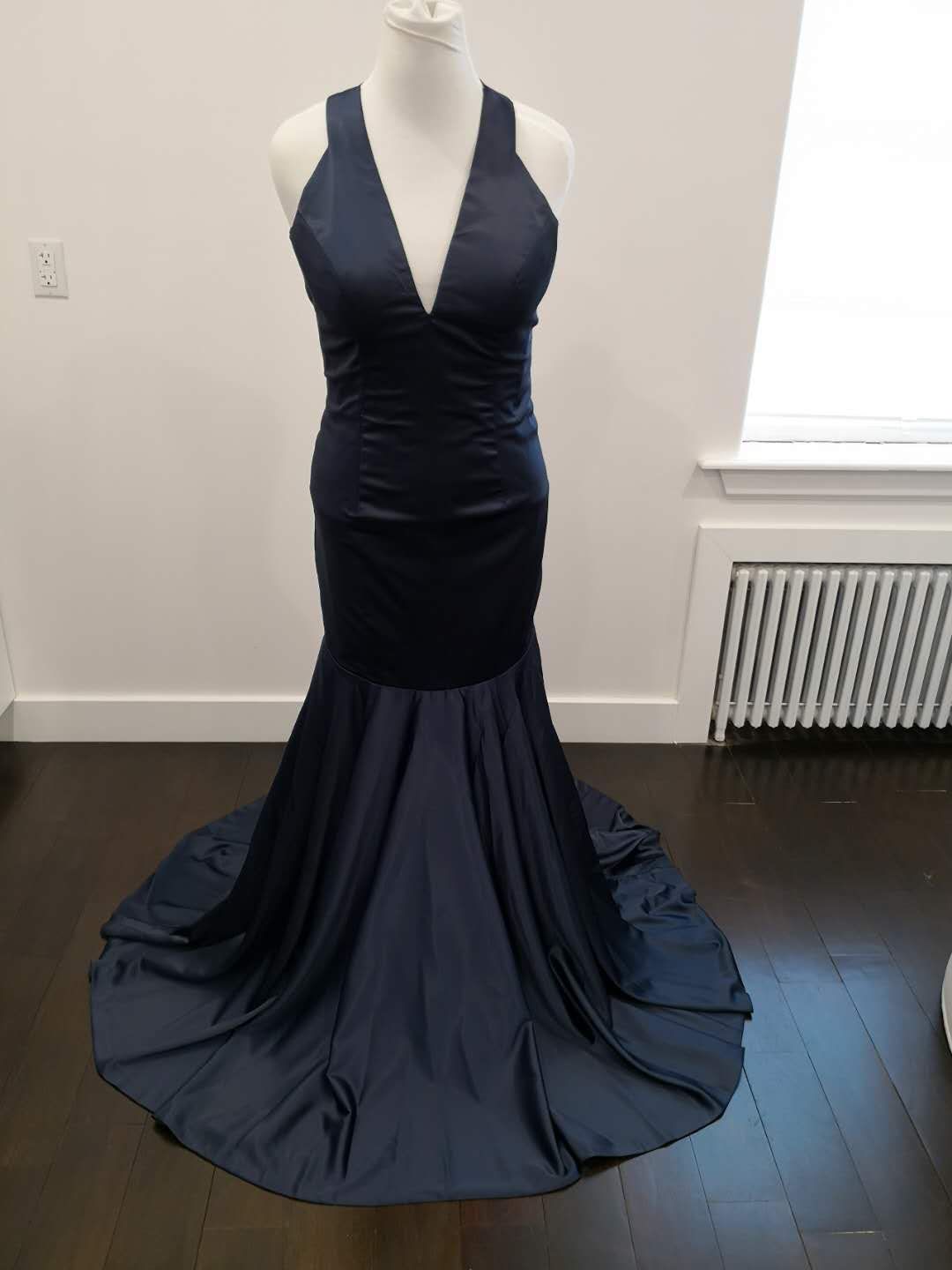 New Sz16 Navy Open Back Mermaid Dress