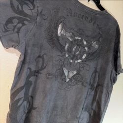 Affliction Style Black Gray Shirt