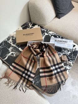 Burberry Check Cashmere Scarf 