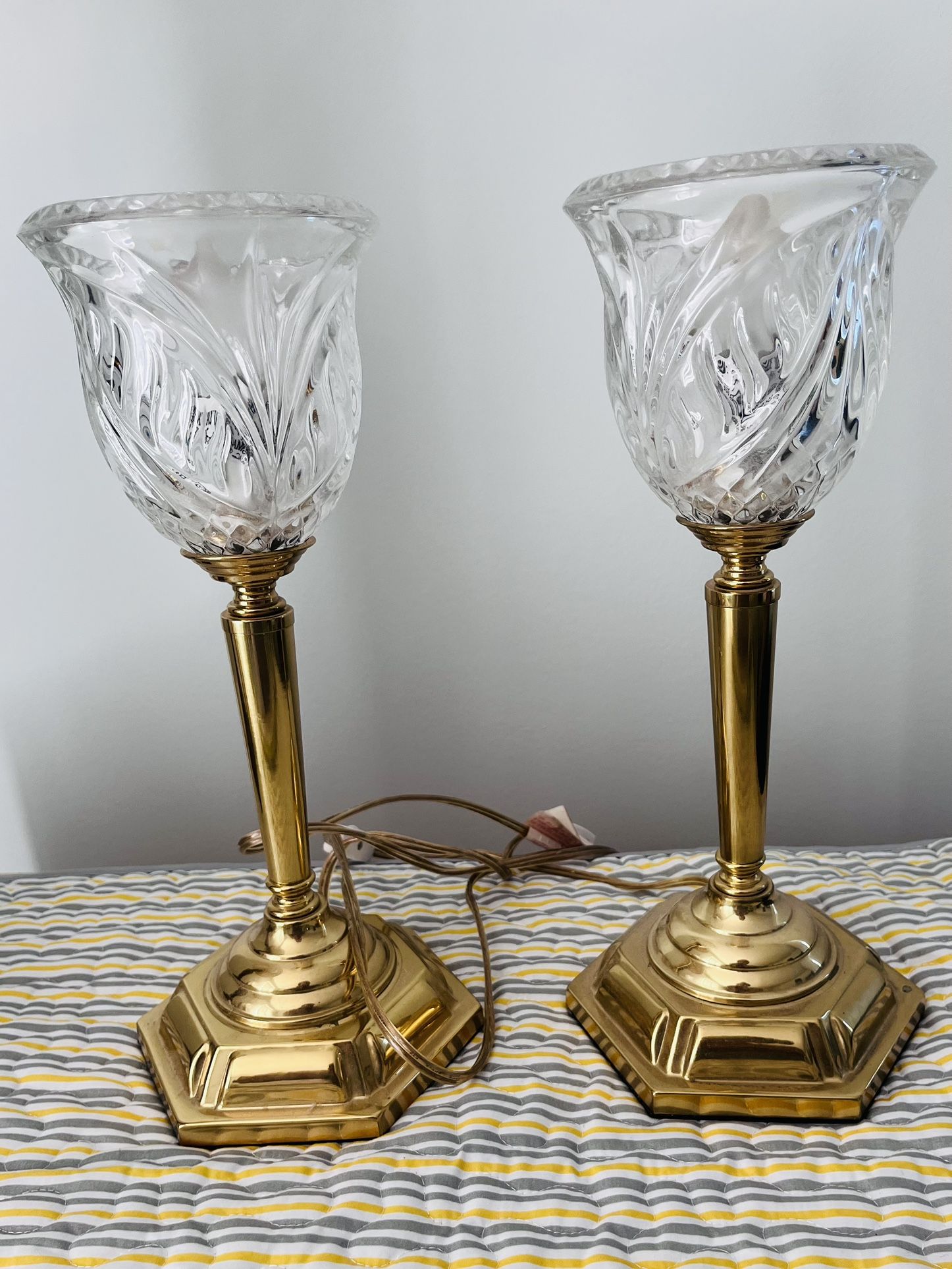 Brass Cut Crystal Lamps