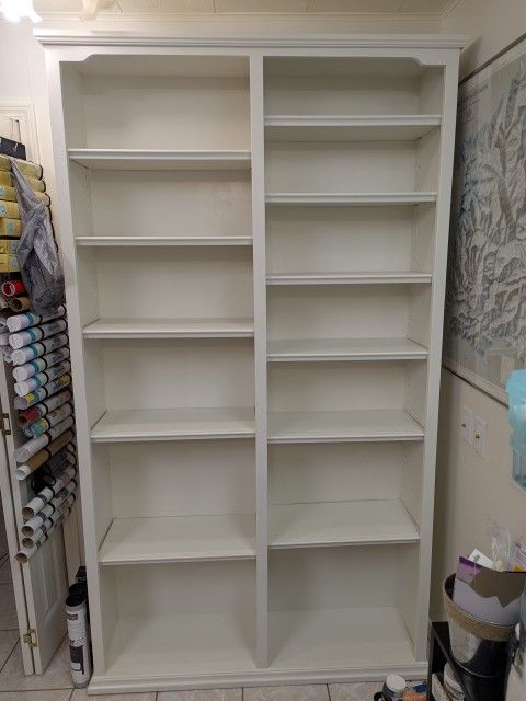 Solid Oak Bookshelf - Custom Painted White