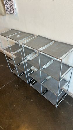 6-Cube Metal and Fabric Storage Organizer with Bins