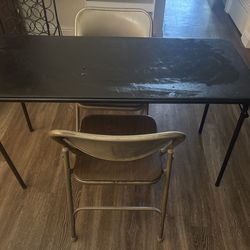 Folding Table With Two Folding Chairs