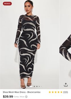 Shea Mesh Maxi Dress - Black/combo Fashion Nova