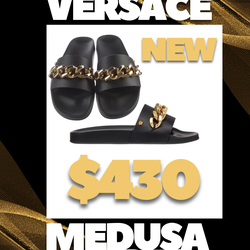 Authentic Versace Medusa Chain Pool Slides