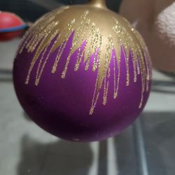 Large Purple Gold Christmas Ornament 