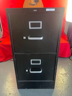 FREE HDN Black Wood 2 Drawer File Cabinet PICK UP ONLY