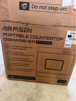 Large Slim Countertop Dishwasher with Complete 2-Level Rack, Portable Dishwashers with 5L Built-in Water Tank, 3-Spray Arms & 12H Delay Start, No Hook