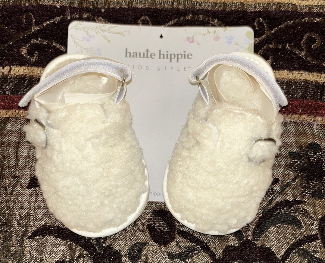 Haute Hippie Cream Slippers with Soft Straps