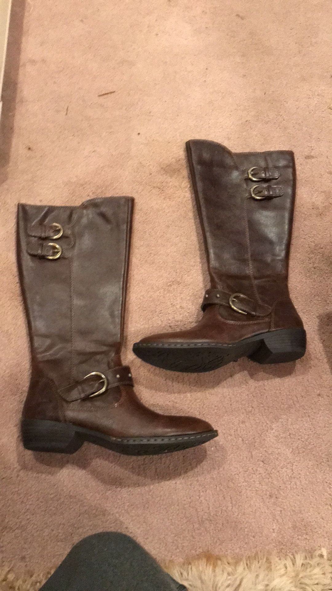 Hart Brown Coffee colored flat boots size 7.5